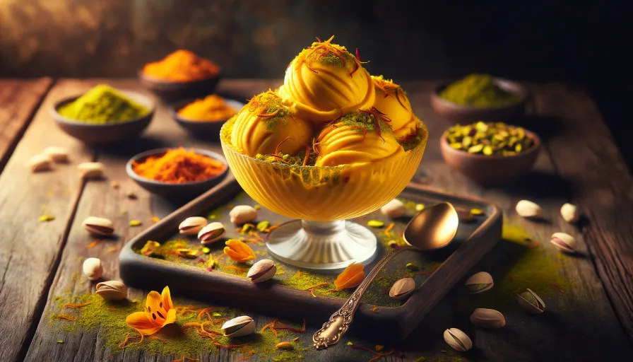 Saffron and Pistachio Gelato