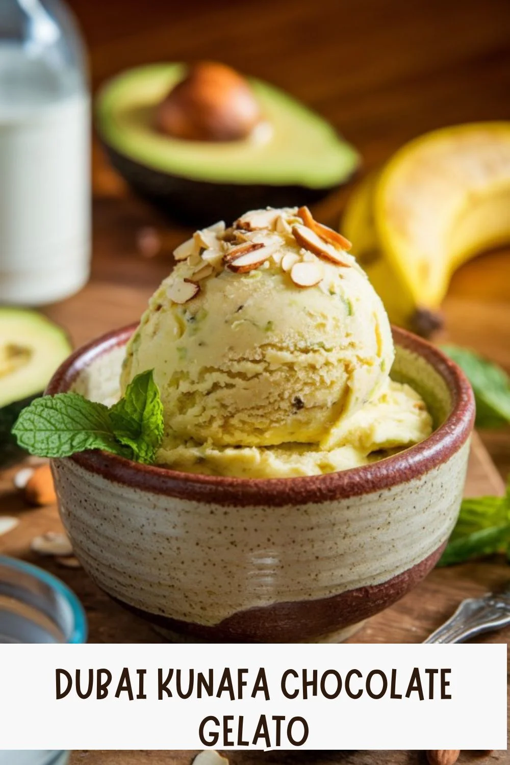 Dubai Kunafa Chocolate Gelato