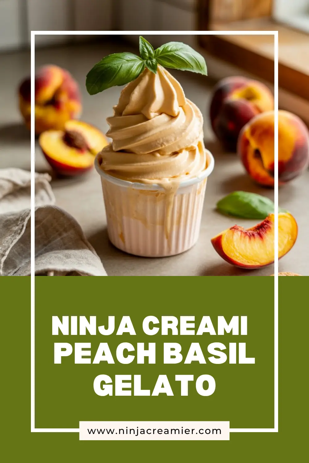 Peach Basil Ninja Creami Gelato