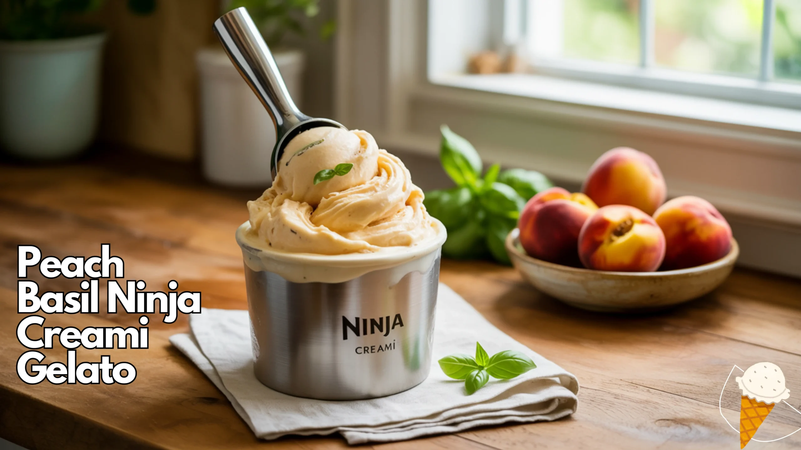 peach basil gelato